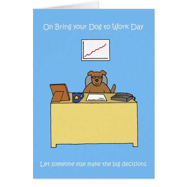 Cartão Traga seu cachorro para o trabalho dia 23 de junho (Frente)