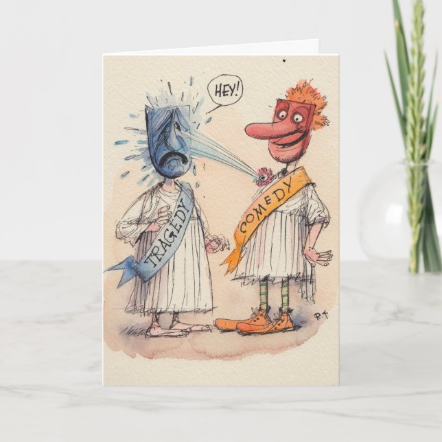 Cartão Tragedy & Comedy 'get well soon' Card (Frente)