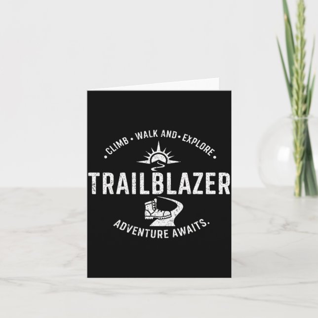 Cartão Trailblazer Adventure Awaits Hiking Climb Explore  (Frente)