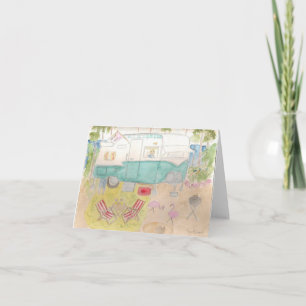 Cartão Trailer Art - Shasta Beach Camp