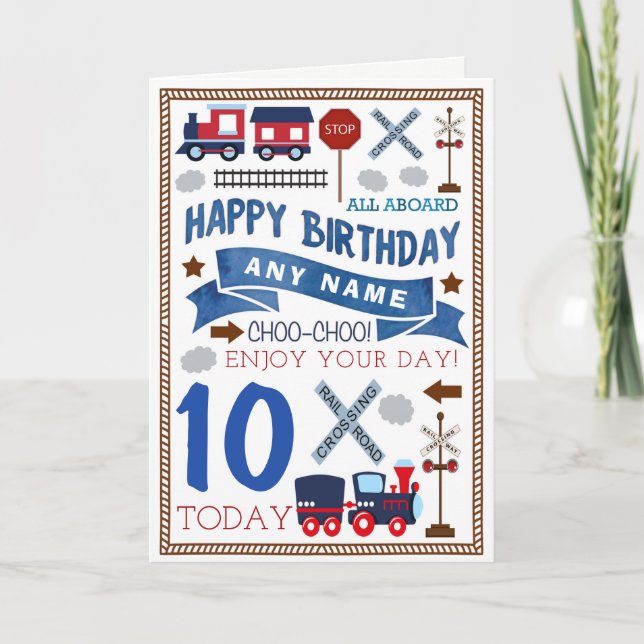 Cartão Train Personalised Birthday Card (Frente)