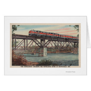 Cartão Train-The-Tippecanoe/Rio Tippecanoe Cruzado