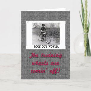 Cartão Training Wheels Funny Retro Graduation