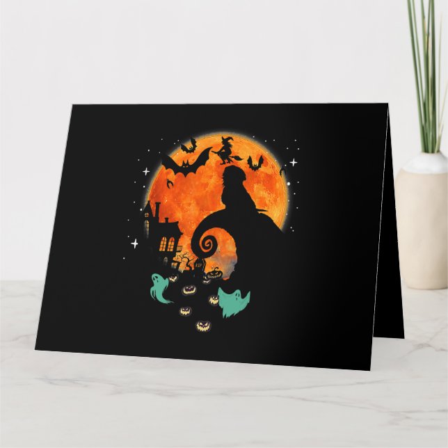 Cartão Traje de Halloween de Abóbora Assustadora para Cac (Frente)