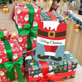 Cartão Traje de Papai Noel Fofo Alegria de Natal
