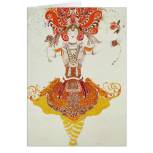 Cartão Traje do balé para "o Firebird", por Stravinsky