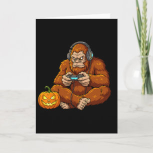 Cartão Traje engraçado de Bigfoot para Halloween de jogad