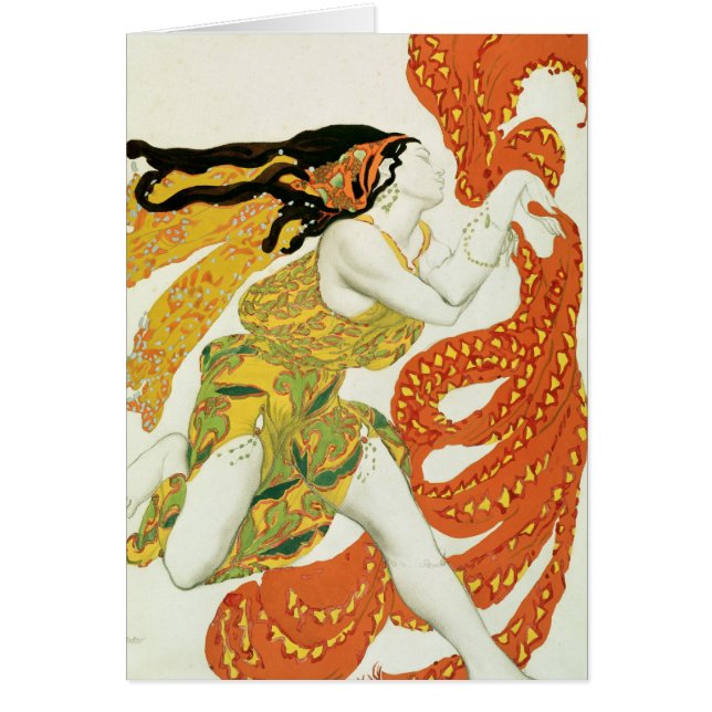 Cartão Traje o design para um bacchante 'em Narcisse (Frente)