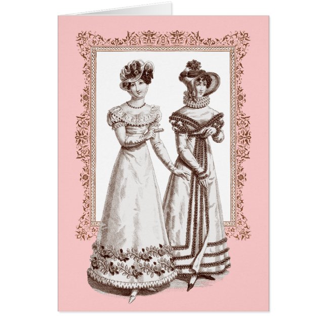 Cartão Trajes Parisiens 1821 formas do francês da (Frente)