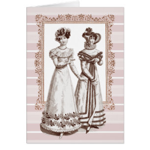Cartão Trajes Parisiens 1821 formas do francês da