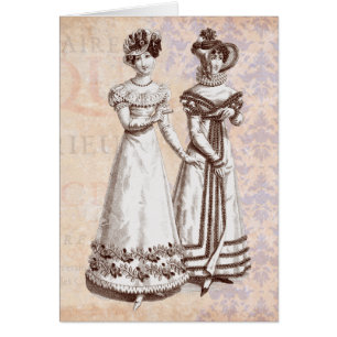 Cartão Trajes Parisiens 1821 formas do francês da