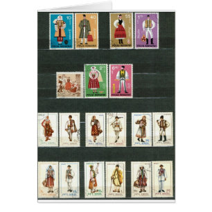 Cartão Trajes romenos 2 dos povos