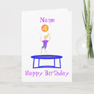 Cartão Trampoline para garota, adicione nome.