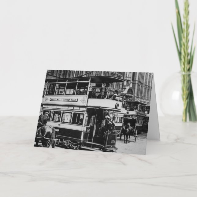 Cartão Trams in Manchester, c.1900 (Frente)