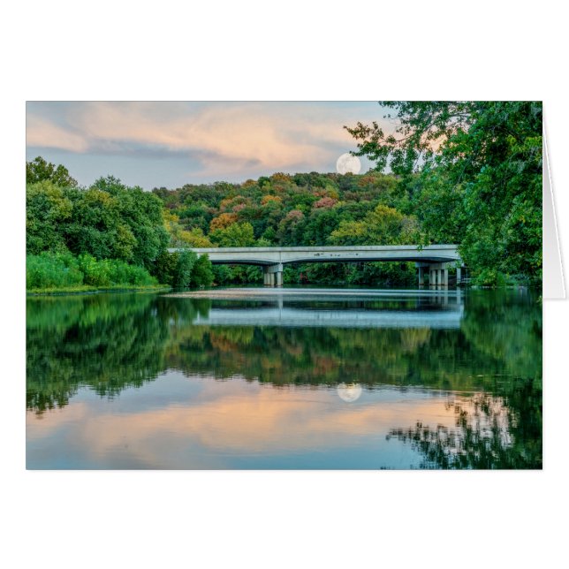 Cartão Tranquilidade do Lago Springfield Evening (Frente Horizontal)