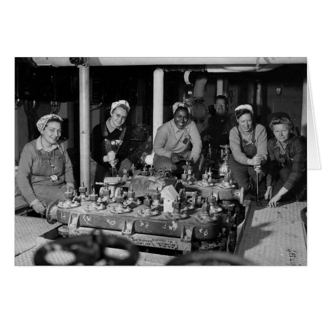 Cartão Transferências de Mulheres Trabalhando em Submarin (Frente Horizontal)