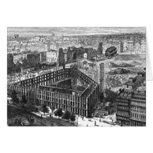 Cartão Transformação de Paris: Construção em 1861