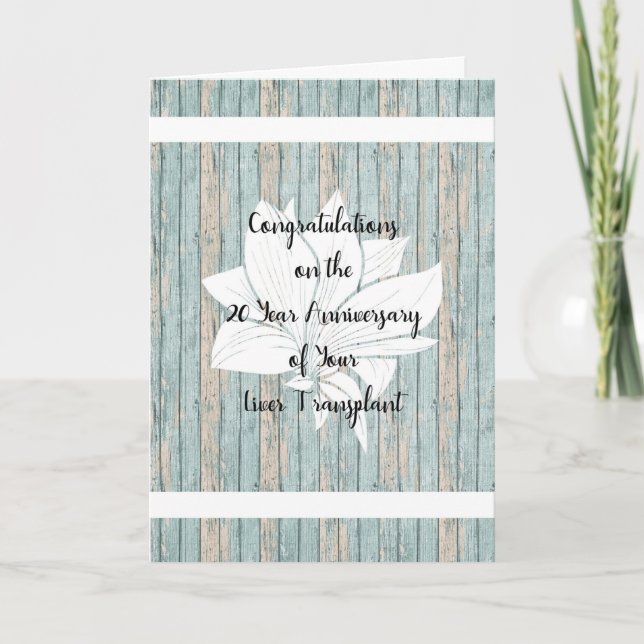 Cartão Transplante hepático Aniversário de 20 anos (Frente)