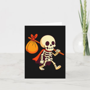 Cartão Trapaceiro Ou Esqueleto Camisa Cuta Halloween Boy
