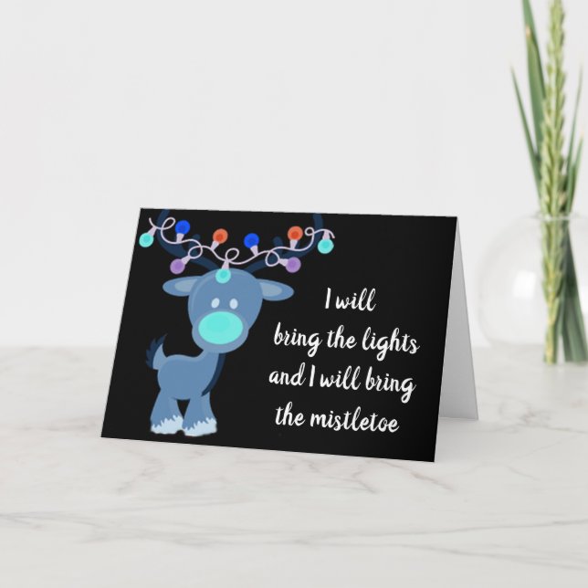 CARTÃO **TRAREI AS LUZES/MISTLETOAS NO NATAL** (Frente)