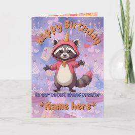 Cartão Trash Panda - Birthday Card - customizable name
