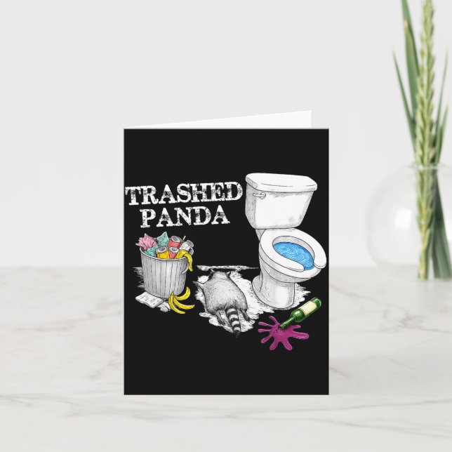Cartão Trashed Panda Drunk Racoon Party Animal Meme Funny (Frente)