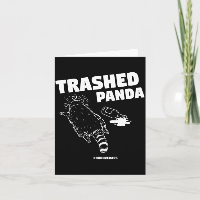 Cartão Trashed Panda Drunken Raccoon Funny Meme  (Frente)