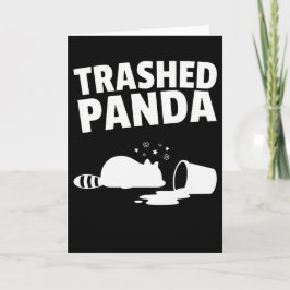 Cartão Trashed Panda Funny Drunk Racoon
