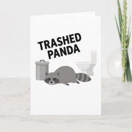 Cartão Trashed Panda Funny Drunk Racoon