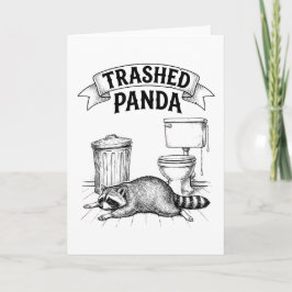 Cartão Trashed Panda Funny Drunk Racoon