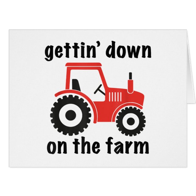 Cartão Trator descendo na Fazenda do país Barn Danc (Frente horizontal)