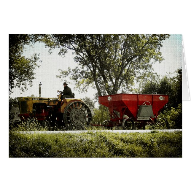 Cartão Trator em Rodas de AçoCartão de Saudação de Ocasiõ (Frente Horizontal)