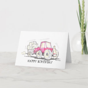 Cartão Trator Happy Birthday Card