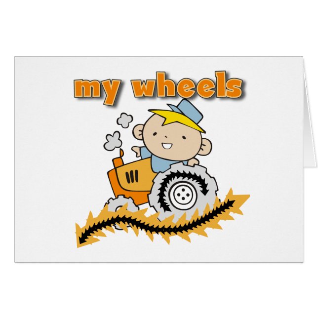 Cartão Trator meus camiseta e presentes das rodas (Frente Horizontal)