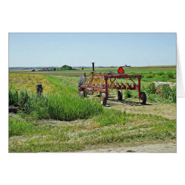 Cartão Trator na placa de Fazenda