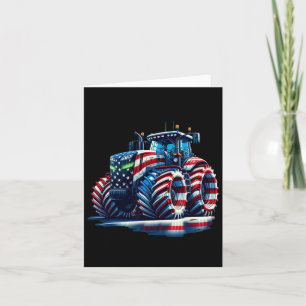 Cartão Trator Patriótico Bandeira Americana