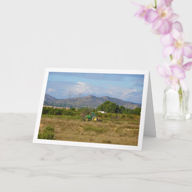 Cartão Trator Verde em Campos Verdes, Valência, Espanha (Orquídea)