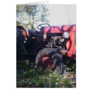 Cartão Trator Vermelho Retroativo