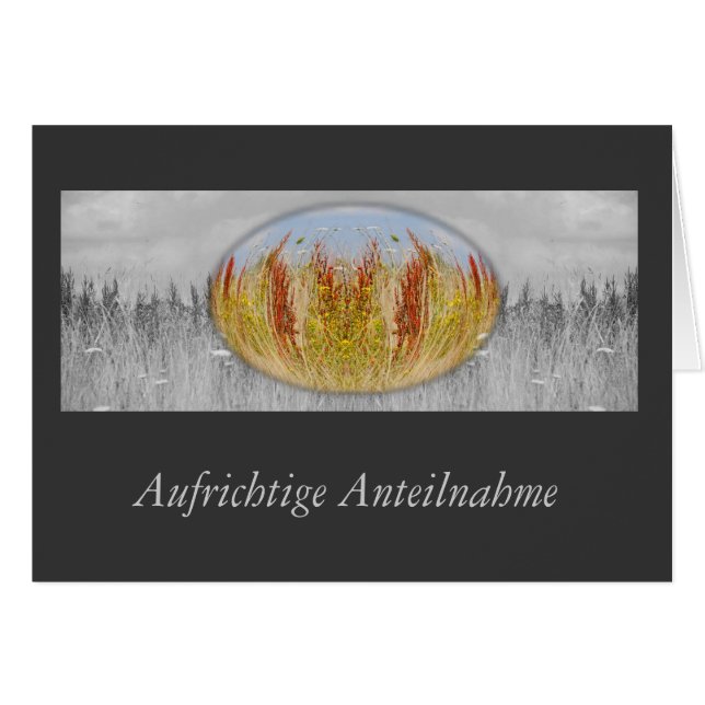Cartão Trauerarte Herbstwiese (Frente Horizontal)
