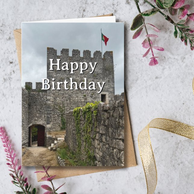 Cartão Travel Birthday Castle Portugal Photo fun (Criador carregado)