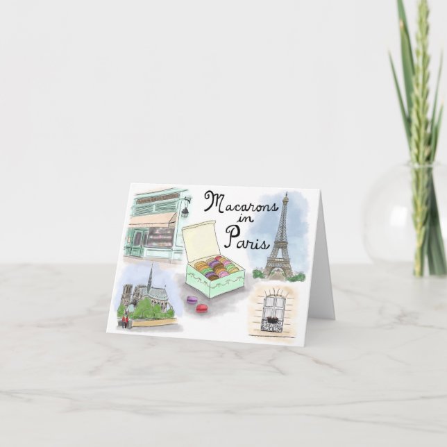 Cartão Travel Sketch Notecard: Macarons in Paris France (Frente)