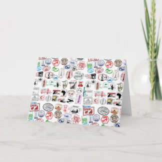 Cartão Travel Stamps Pattern