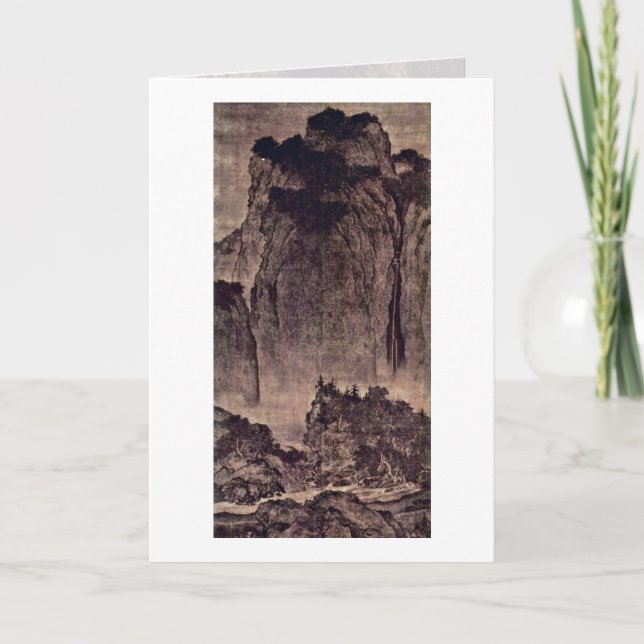 Cartão Travelers Among Mountains And Streams By Fan Kuan (Frente)