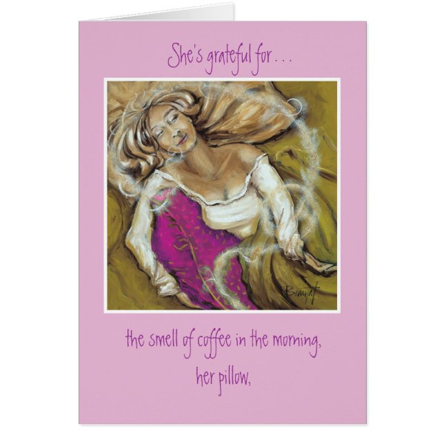 Cartão Travesseiro cor-de-rosa (Frente)