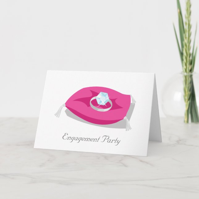 Cartão travesseiro, festa de noivado (Frente)