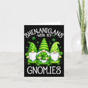 Cartão Travessuras com gnomies engraçado dia de São Patrí