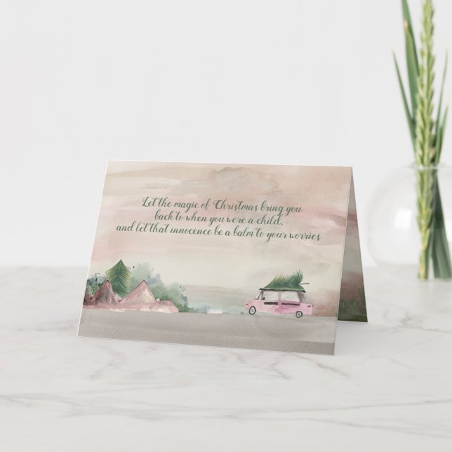 Cartão Trazendo para Casa a Cena de Natal Country (Frente)