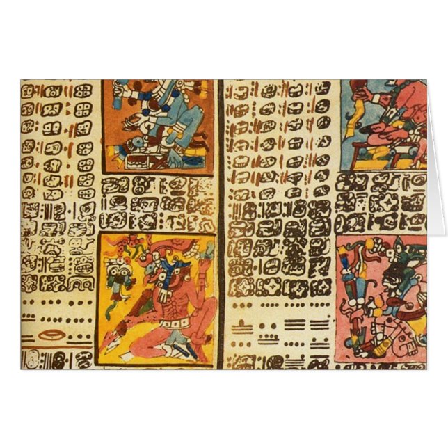 Cartão Trechos maias do códice de Dresden (Frente Horizontal)