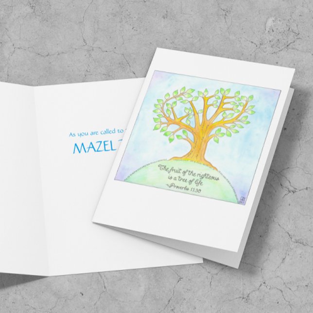 Cartão Tree of Life Bat/Bar Mitzvah Card (Criador carregado)