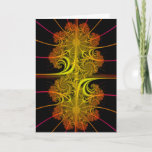Cartão Tree of Life Fractal<br><div class="desc">This digitally rendered fractal artwork features an intricately branching pattern of orange,  red,  and yellow designs on a black background.</div>
